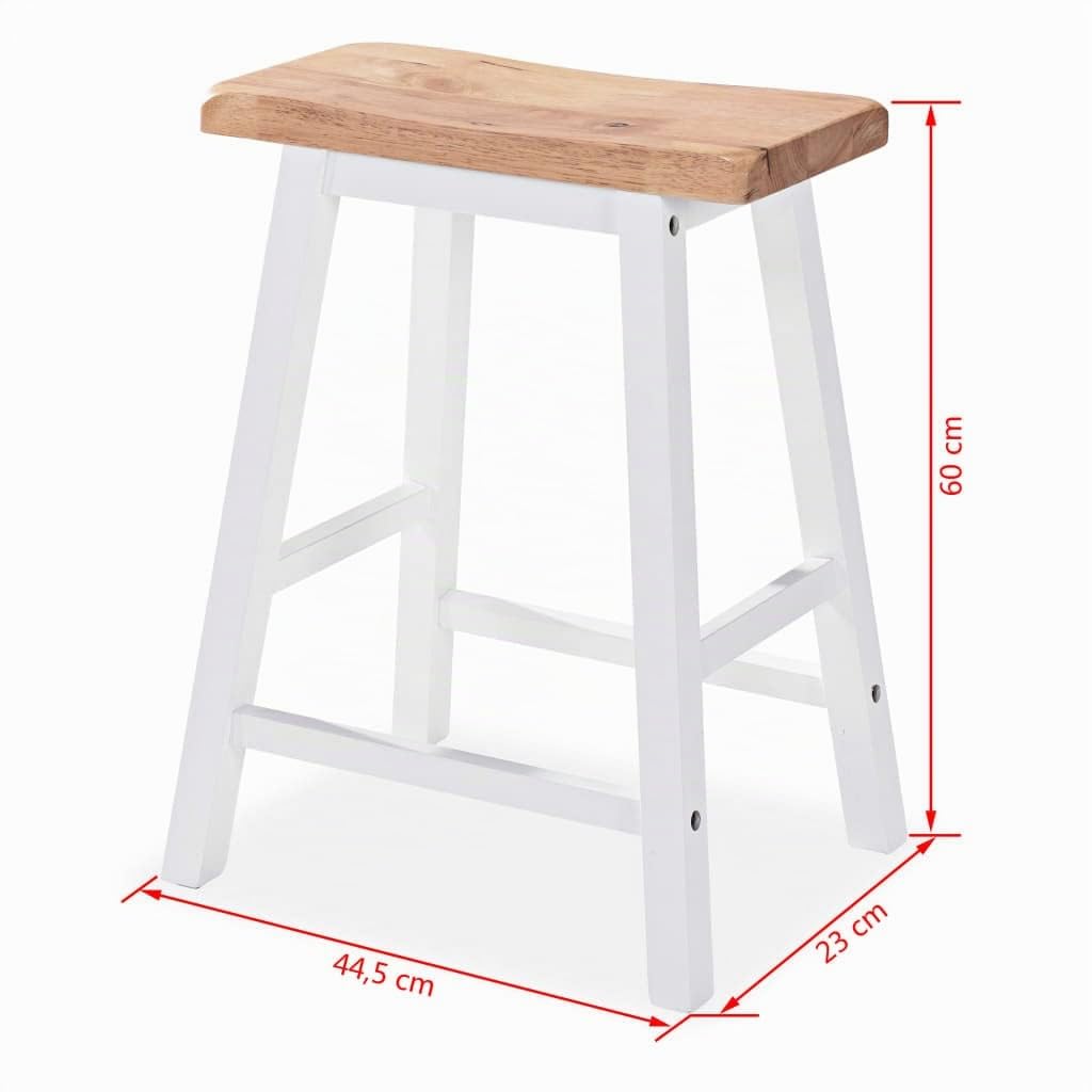vidaXL Set Muebles Bar 3 Piezas Blanco Mobiliario Mesa Silla Alta Salón Cocina