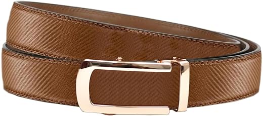 WildHorn Men's Genuine Leather Belt for Men| Premium Auto-Lock Buckle | Adjustable up to 48” | Formal &amp; Casual Wear | Micr...