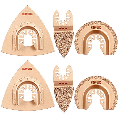 HEMUNC 6tlg Multitool Sägeblätter für Fliesenfugen Entfernen
