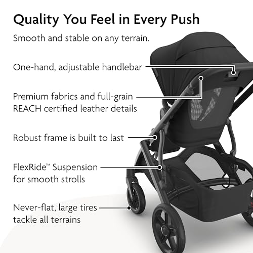 Image of UPPAbaby Vista V3 Convertible Single-to-Double Stroller for Baby & Toddler, 30+ Configurations, Car Seat Compatible, All-Wheel Suspension, XL Basket - Jake (Charcoal /Carbon Frame)