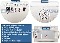 Vista 2 de Alarma portátil con sensor de movimiento y timbre de alerta de entrada con sonido de sirena de 90dB