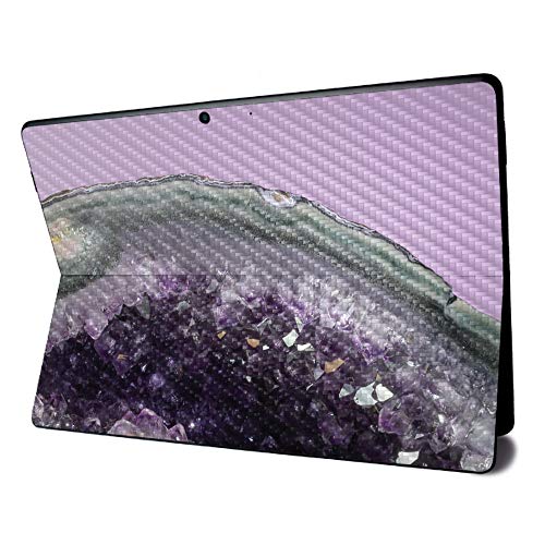 Image of MightySkins Carbon Fiber Skin for Microsoft Surface Pro X - Amethyst Agate | Textured Carbon Fiber Finish | Easy to Apply, Remove, and Change Styles | Made in The USA