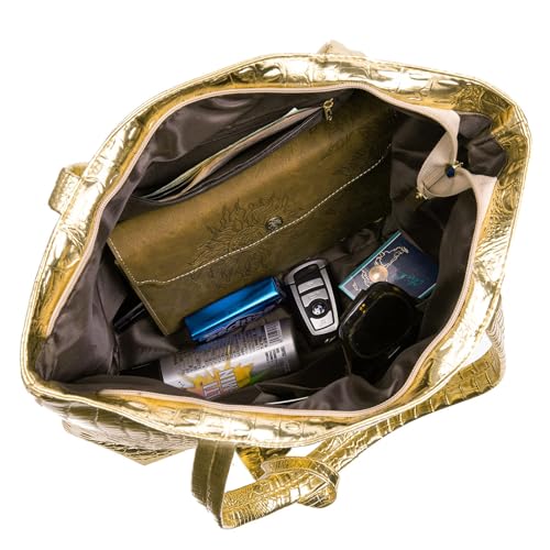 SUMGOGO Purse and Handbag for Women Crocodile Satchel Large Shoulder Tote Bag Wallets4