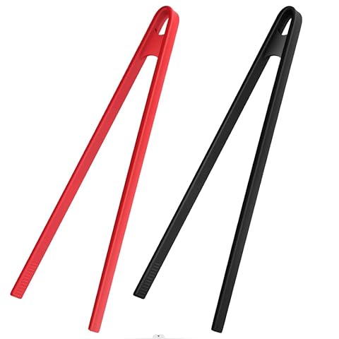 Armrouns 2PCS Silicone Trivet Tongs Anti-slip, 11.8" Silicone Kitchen Tong, Toast Tongs for Cooking, Long BBQ Grilling Tongs for Toaster, Pan Fried Steak, Barbecue and Salad. Cover