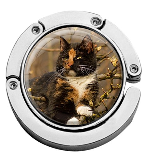 Preisvergleich Produktbild metALUm Taschenaufhänger Handtaschenhalter Katze mit faltbarem Magnetverschluss #2601174
