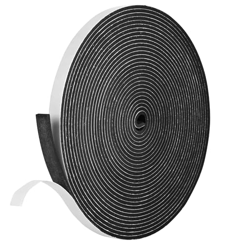 Image of Kikerike Self Adhesive Foam Tape Weatherstrip 1 /2In x 1 /8In x 26Ft High Density Foam Insulation Strips Seal Weather Stripping with Strong Adhesive for Door and Window Sound Isolation Soundproofing