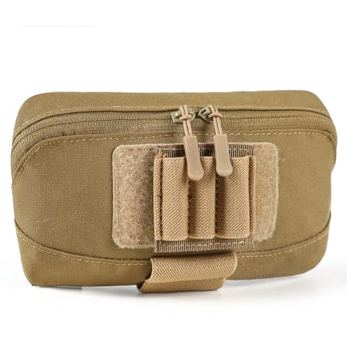 VOTAGOO GEAR Tactical Molle Admin Pouch, Laser Cut Utility Belt Pouch, EDC Tool Organizer Pouch for Plate Carrier, Modular Zippered Medical Bag for Tactical Vest