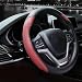 Valleycomfy Steering Wheel Cover with Microfiber Leather for Car Truck SUV 15 inch (Red)