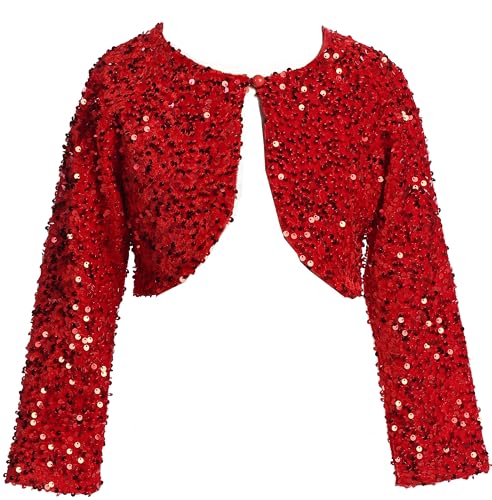 red bolero jacket for evening dress INSPIRE CHIC Satin Shrug for Women's Evening Dresses Mesh Formal Coverup Open Front Long Sleeve Cropped Bolero XS Red