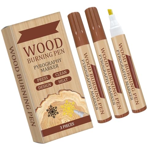 Fhsqwernm Rotulador de pirografía para pintura de madera, 3 unidades, marcador de quema de madera, para manualidades