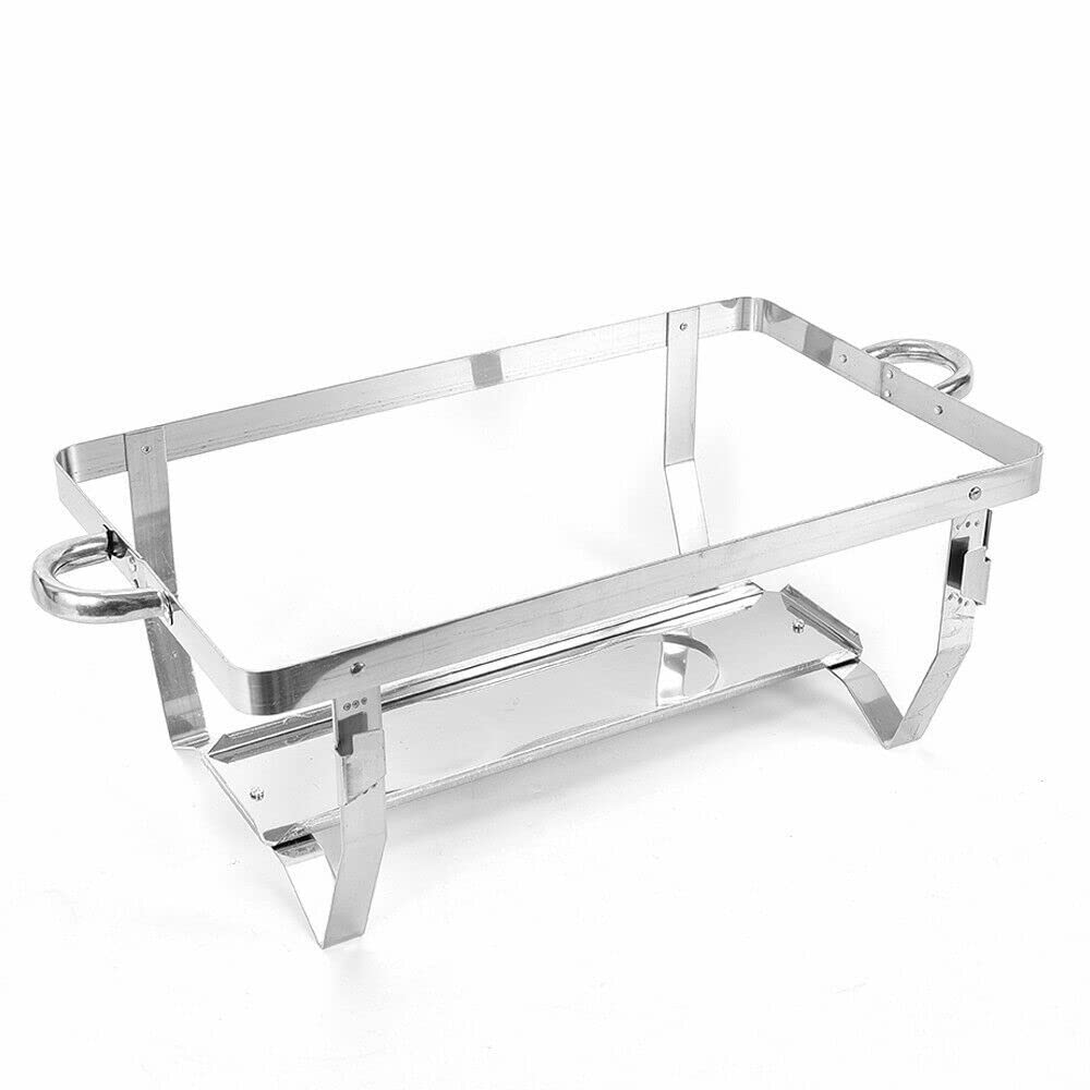 Set di scaldavivande in acciaio inox, 9 l, pieghevole, a 3 scomparti, per buffet, catering, feste, matrimoni, aree colazione