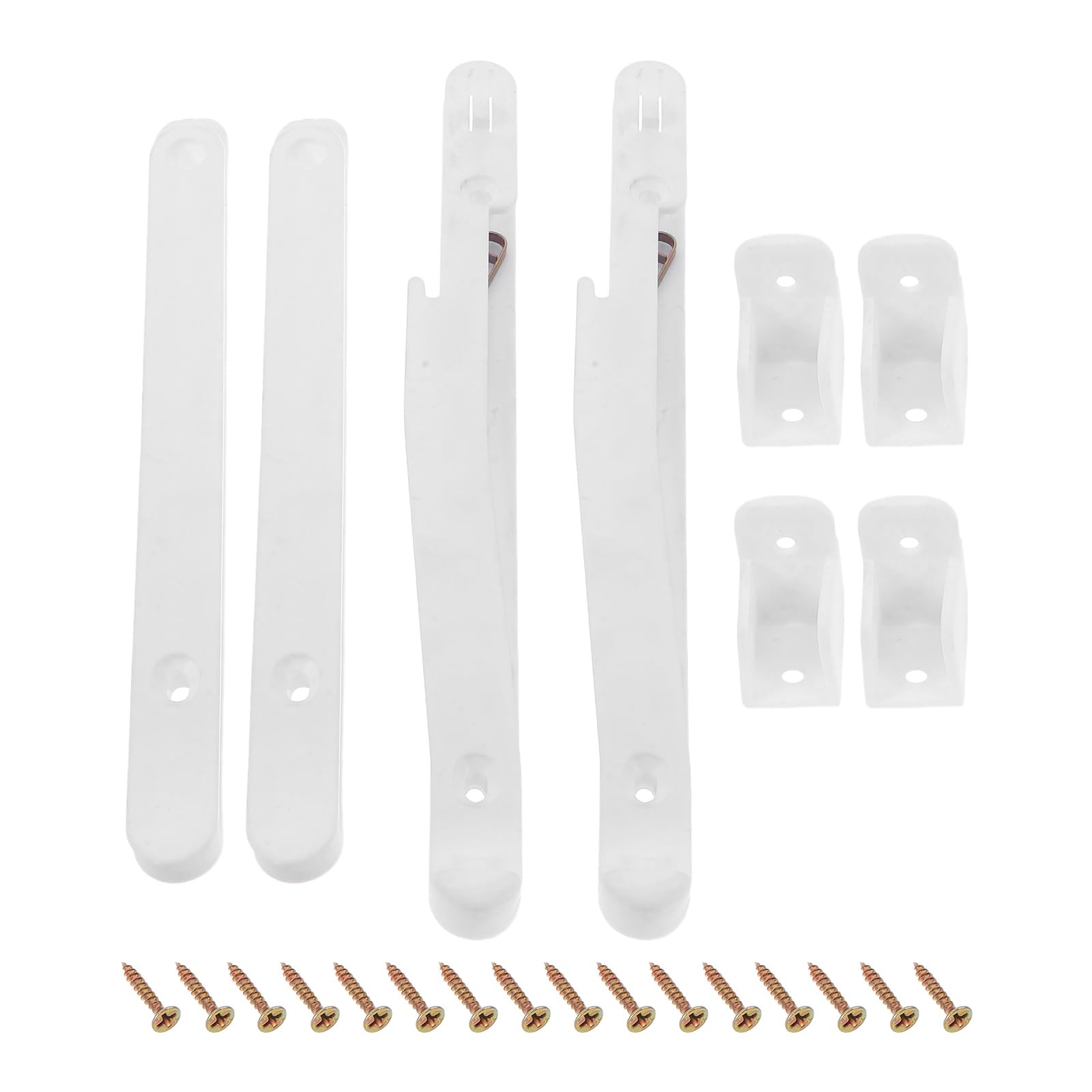 Conectores para riel de cuna de plástico blanco y acero con tornillos juego de 2 piezas