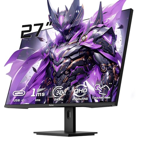Image of 27 Inch Touch Screen Monitor 2K 240Hz QHD 2560x1440 IPS Computer Monitor, HDMI & Type C & USB & DisplayPorts, 10-Point Multi Touch PC Display for Business & Gaming, Frameless, 240Hz, VESA