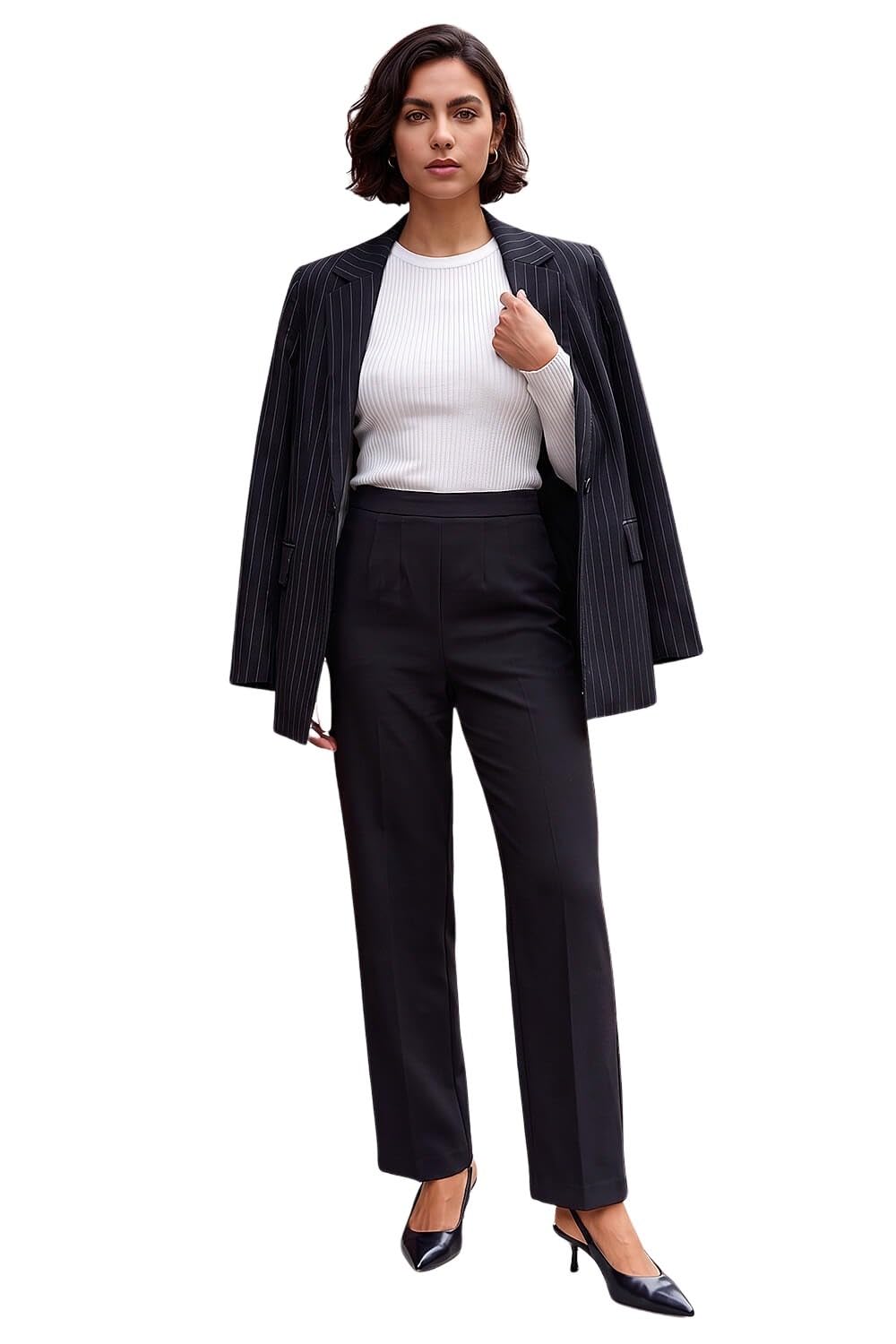 Roman Women's Straight Leg Ponte Trouser in Black | Size: 12
