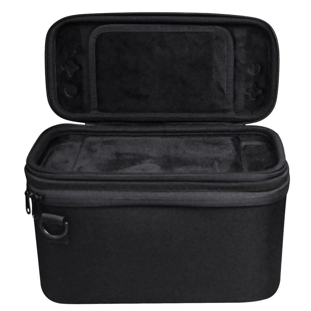 ZYWUOY EVA Storage Bag per per Nintendo Switch 2, tracolla staccabile custodia rigida, organizer da viaggio nero 18x14x28cm