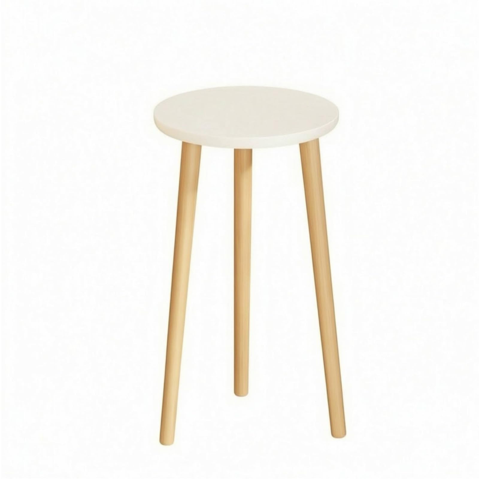 Soporte con Tablero Redondo Níveo Estable Mesa Auxiliar Exhibidora 30 Cm Diámetro Multifuncional Pequeña Tabla Circular Blanca para Recibidor, 30x60CM