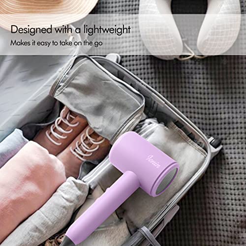 Hair Dryer, Portable Ionic Blow Dryer With Diffuser And Concentrator Nozzle, Diffuser Hair Dryer For Fast Drying Without Hair Damage, Low Noise Lightweight Travel Hair Dryer 3 Temps Purple #TOP6
