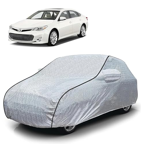 Image of Sulfar 100% Waterproof Car Body Cover Compatible with Mirror for Toyota Avalon (Triple Stitched, Full Bottom Elastic, Magic Silver with Black Piping)