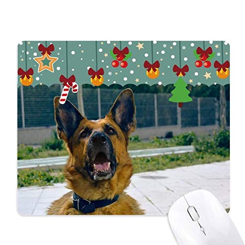 Alfombrilla de ratón navideña de goma con diseño de perro para regalo