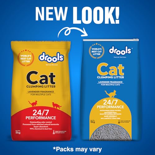 Image of Drools Cat Litter (For multiple cat breeds ) 5kg Pack | Lavender Flavour | Pet and People friendly | Long Lasting Lavender fragrance | Super absorbent of liquids