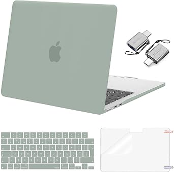 MOSISO Compatible with MacBook Air 13 Case,13.6" Display, Antique Green
