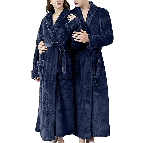 Mens and Womens Robe, Soft Warm Robe Couples Gifts His and Hers Robes Unisex Plush Adult Bathrobe for Bathroom