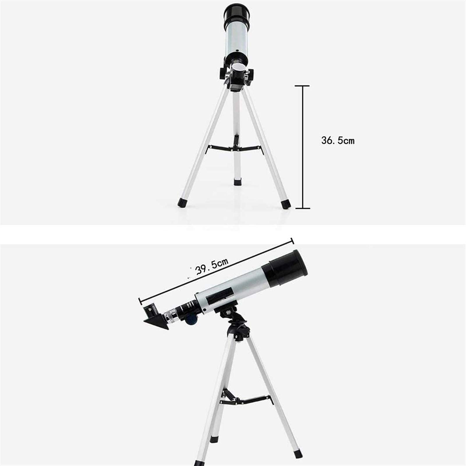 Teleskop astronomiczny dla początkujących, astronomiczny teleskop refrakcyjny z aperturą 50 mm i mocowaniem 400 mm AZ, ze statywem i celownikiem,