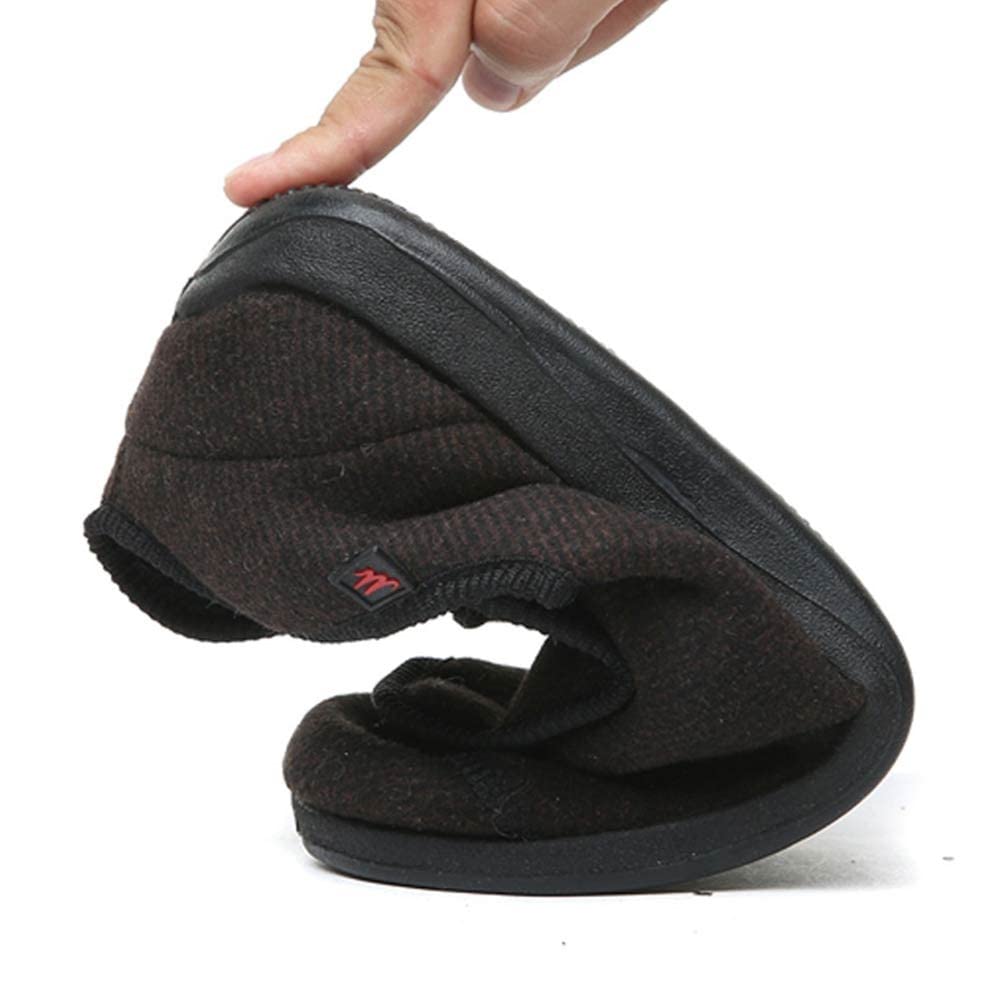 Pantuflas De Ancho Extra Ancho Para Hombre, Con Cierres Ajustables, Zapatos De Casa Para Diabéticos Hinchados Con Edema De Artritis De Ancho Extra Suela Antideslizante ( Color : Black , Size : 38 EU )