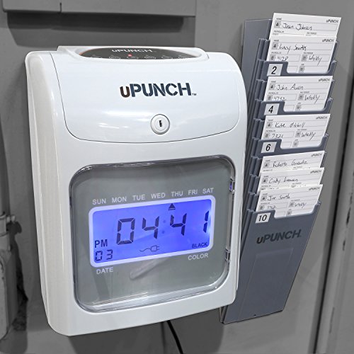Upunch Calculating Time Clock Bundle With 200 Cards, 3 Ribbons, 2 Time Card Racks, & 2 Keys (Hn4500) #TOP6