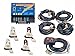 Wolo (8004-4CCBB) Lightning 80 Watt Power Supply Four Bulb Emergency Warning Strobe Kit - 2 Clear Bulbs, 2 Blue Bulbs