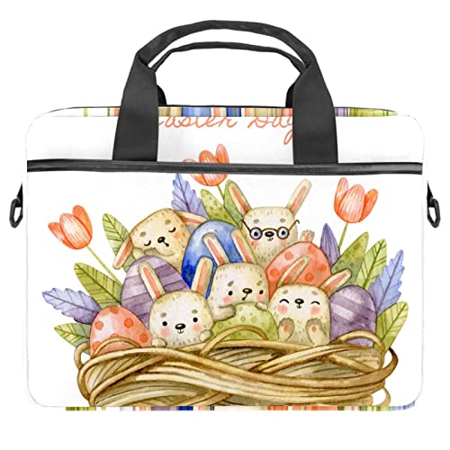 Sac ordinateur 13 à 14 pouces panier de Pâques aquarelle