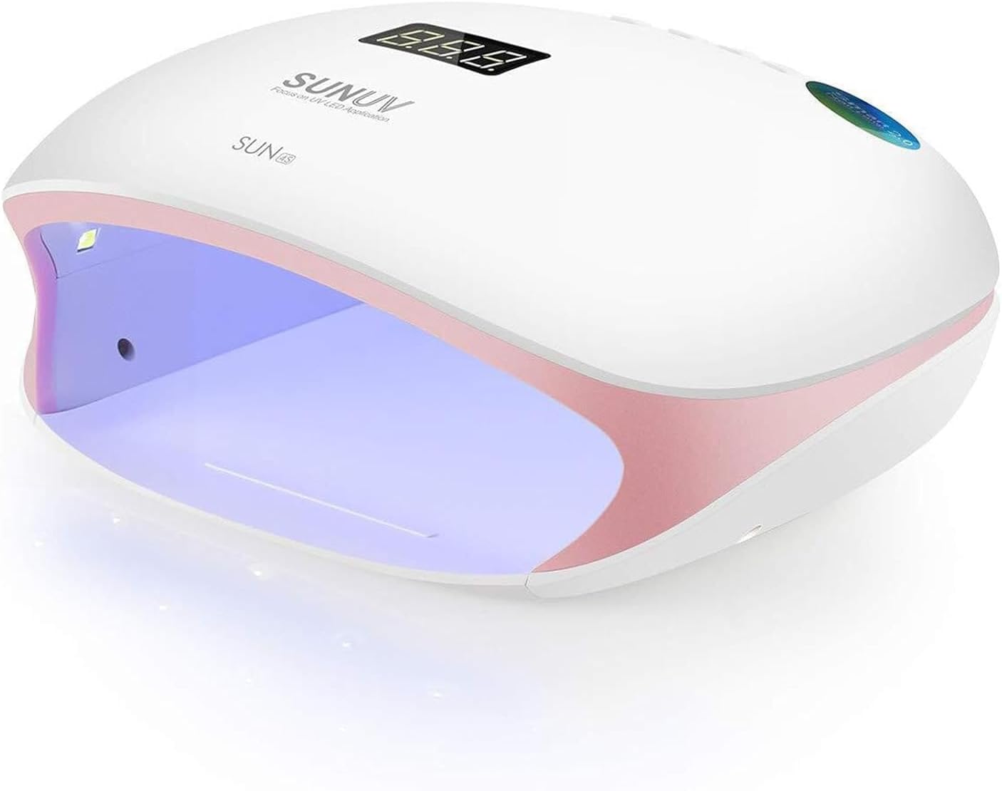 SUNUV LED UV Nail Light, UV Lamp for Gel Nails Polish with 4 Timer Settings, LCD Display Removable Base, SUN4S Pink
