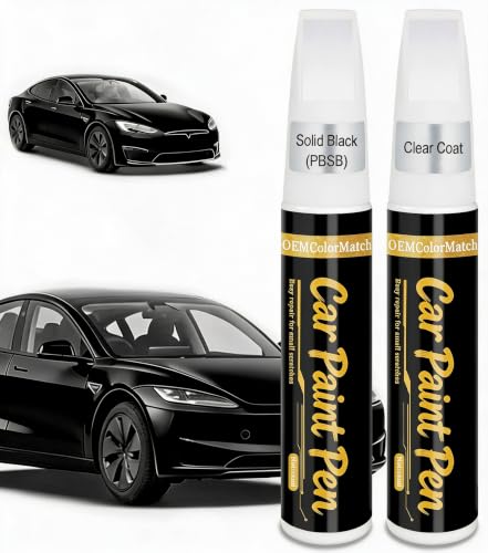 Touch up Paint for Cars (Solid Black+Clear Coat)