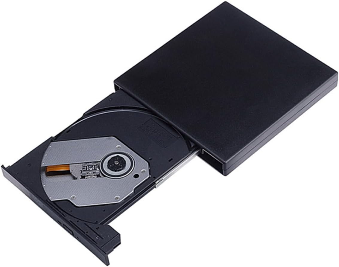 KALLORY External Disc Drive for Laptop USB DVD Drive Cd Burner DVD Reader Rewriter Dl Cd-rw Lightweight Portable No External Power Supply Required Se Me Win