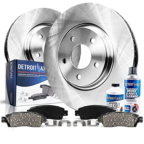 Image of Detroit Axle - 6pc Front Brake Kit for 2013-2018 Acura RDX 2016 ILX | Disc Brake Rotors Ceramic Brake Pads with Hardware 2014 2015 2016 2017 Replacement
