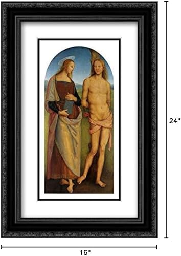 Pala Di Sant Agostino (Sant Irene And St. Sebastian) 16x24 Black Ornate Frame and Double Matted Museum Art Print by Pietro Perugino disponible en Yaxa Guatemala