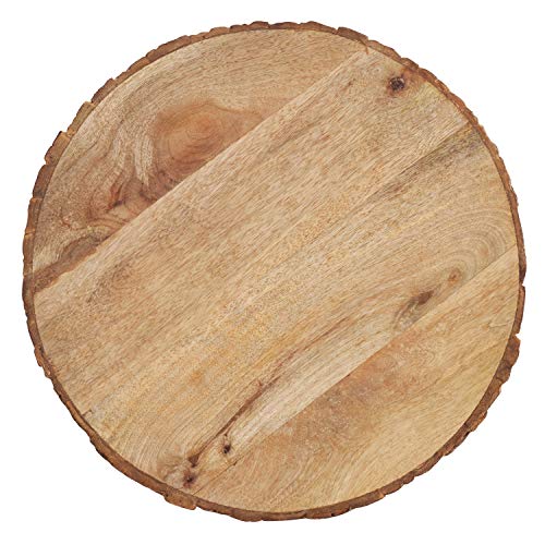 Platos decorativos de madera redondos 14 pulg, pack x 4 miniatura 2