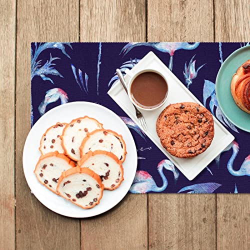 Set de table flamant rose 30x45 cm tropical lavable pour déco de table dynamique