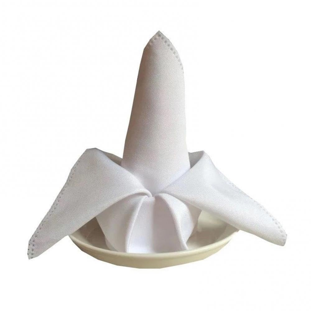 Cloth Dinner Table Napkins, Cloth Dinner Napkins Multicolor 2PCS 48cmx48cm Washable(White)