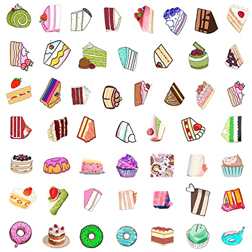 Cakes & Pastries Stickers for Kids Teens Adults Boys Girls Gift,50 Pcs Stickers Pack for Skateboard,Luggage,Car,Bike,Cup,Computer,Laptop - Image 4