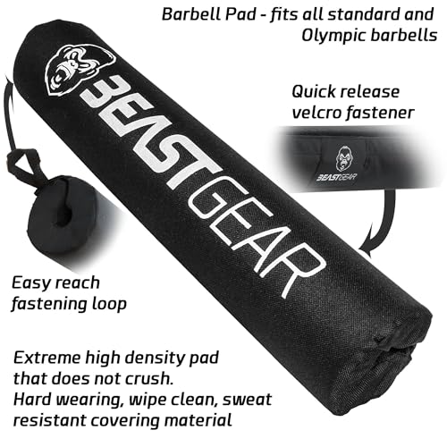 Beast Gear Barbell Pad for Hip Thrust Machine - Heavy Duty, Weightlifting Hip and Squat Bar Pad w/Secure Hook & Loop Fastener - Cushioned Foam Support for Weighted Bar - Thumbnail 7