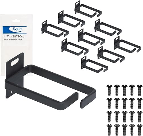 ICC Anillo de organización de cables metálicos de 1.70 pulgadas, vertical, montaje en rack o pared, paquete de 10  Organizador de cables para