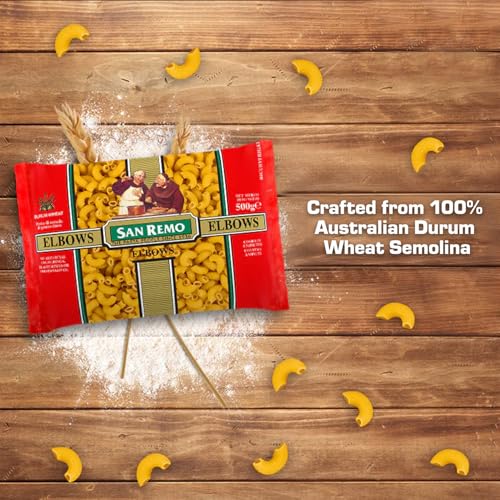 Image of San Remo Elbows Pasta, 500g | Italian-Style Pasta Shape | Quick & Easy Cooking | 100% Vegetarian | No Preservatives (Pack of 3)