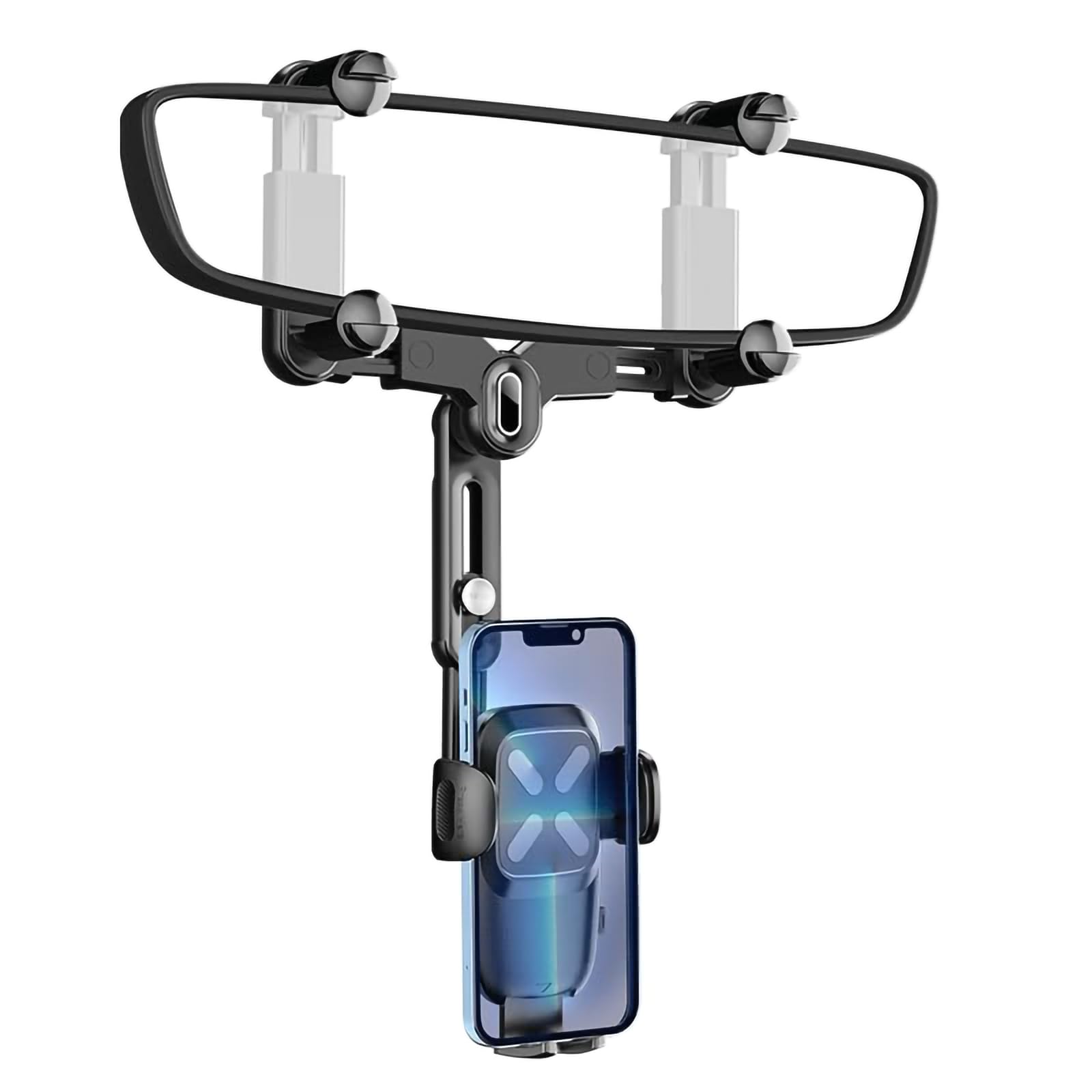 Sponsored Ad – Rearview Mirror Phone Holder for Car, 360°Rotatable and Retractable Car Phone Holder Multifunctional Rear View Mirror Phone Holder, Four Corners Fixed Anti-Shake Design, for All Mobile Phones and Car