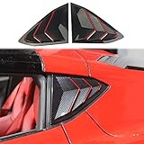 Carbon Fiber Side Window Louvers Air Vent Shades Cover Trim for Chevrolet Corvette C8 Coupe 2020-2025 (Carbon Fiber-Red Line)