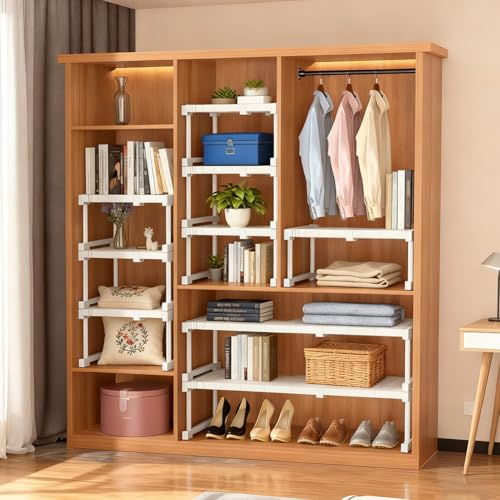 Peelanmall 38 * 24CM Verstellbares Ausziehbarer Schrankregal,Verstellbare Regale für SchrankAusziehbares Regalböden,Erweiterbares Einlegeböden Schrankregal für Kleiderschrank,Schrank,Küche,Badezimmer