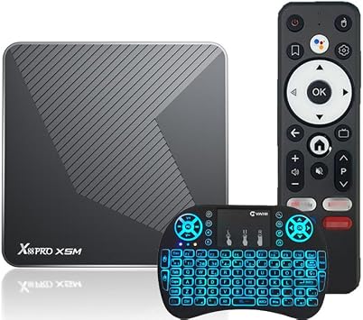 CHROX X88 Pro X5M Android 14.0 TV Box 64Bit 4GB RAM 64GB ROM AMLOGIC S905X5M 100M ETHERNET WIFI6 DUAL-WIFI 2.4G/5G 4K BT5.X USB TV BOX Mini Wireless Keyboard,2gb+16gb