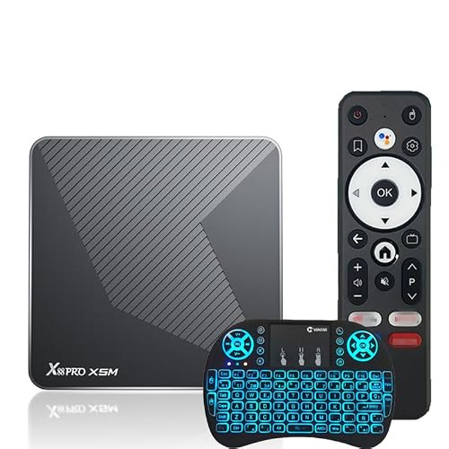 CHROX X88 PRO X5M Android 14.0 TV Box 64Bit 4GB RAM 64GB ROM Amlogic S905X5M 100M Ethernet Wifi6 Dual-Wifi 2.4G/5G 4K BT5.X USB TV Box,Mini Wireless Keyboard,4GB+64GB