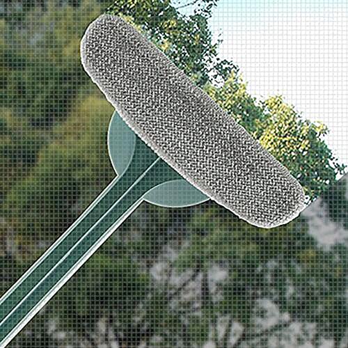 Mesh Window Screen Cleaner, 2 in 1 Window Cleaner Brush, Glass Cleaning Scraper, Window Screen Brush Washing Equipment, Double Sided Wet & Dry, Mesh Screen Cleaner (Blue)