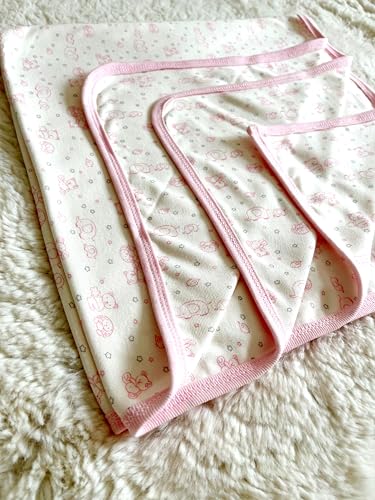 Image of Cloudy Muslin Baby Blanket 31x35 inches, Extra Soft Cotton Baby Blanket, Reversible Blanket for Toddlers, Breathable and Warm for Boys and Girls Baby Blanket (Pink)